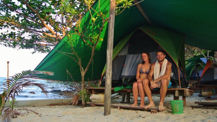 Cambodja: slapen in een tentje op het strand van Koh Rong