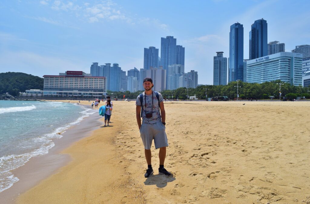 De skyline van Busan, Zuid-Korea